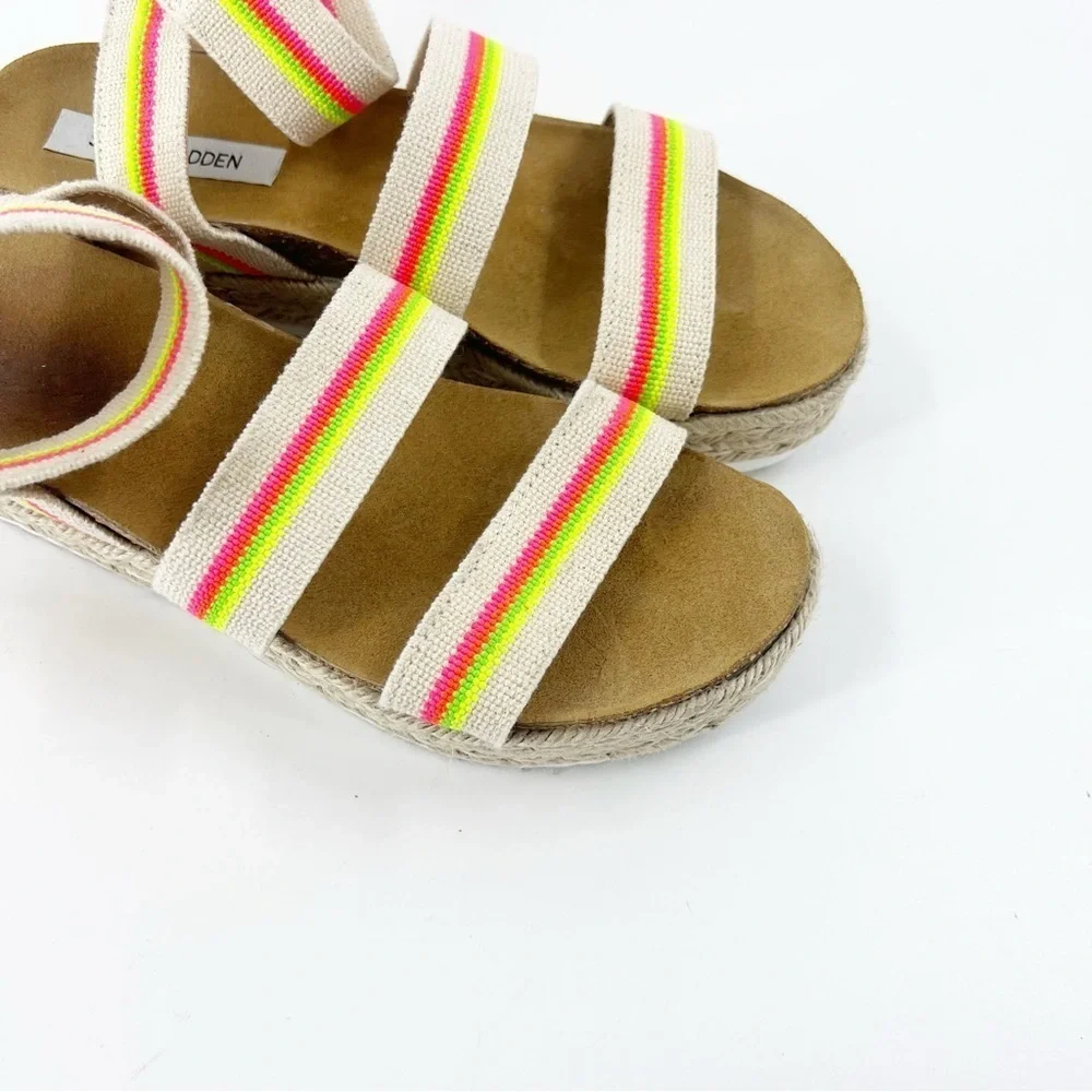 ✅ STEVE MADDEN KIMMIE BRIGHT MULTI - SM REBOOTED PLATFORM ESPADRILLE‎ SIZE 10